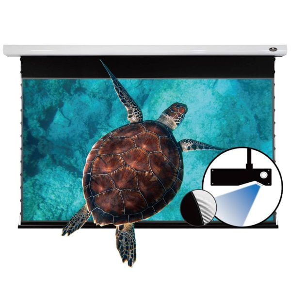 PRO A Slimline Motorised Drop Down Projector Screen With Ultra Short Throw Ambient Light Rejecting (For Ceiling Mounted UST ALR Laser Projectors)