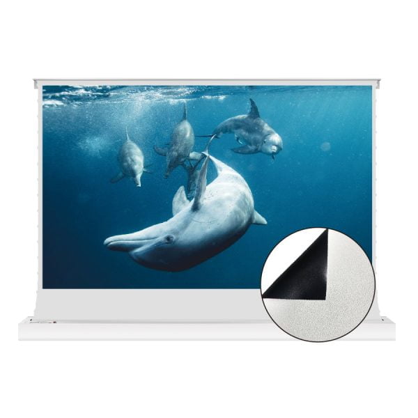 VIVIDSTORM S White Cinema Motorised Floor Rising Projector Screen (With White Cinema Material) (For Standard Throw Projectors)