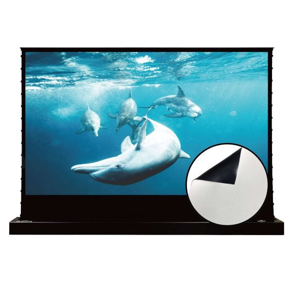 CLEARANCE 2023 VIVIDSTORM S White Cinema Motorised Floor Rising Projector Screen (With White Cinema Material) (For Standard Throw Projectors)