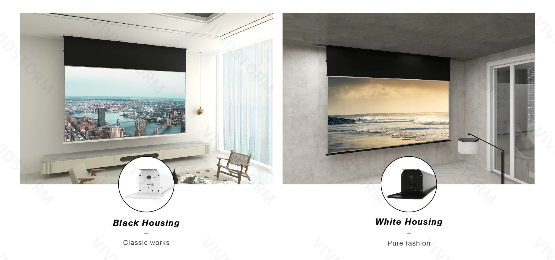 VIVIDSTORM PHANTOM Recessed In-Ceiling Motorized Tension UST ALR Projector Screen