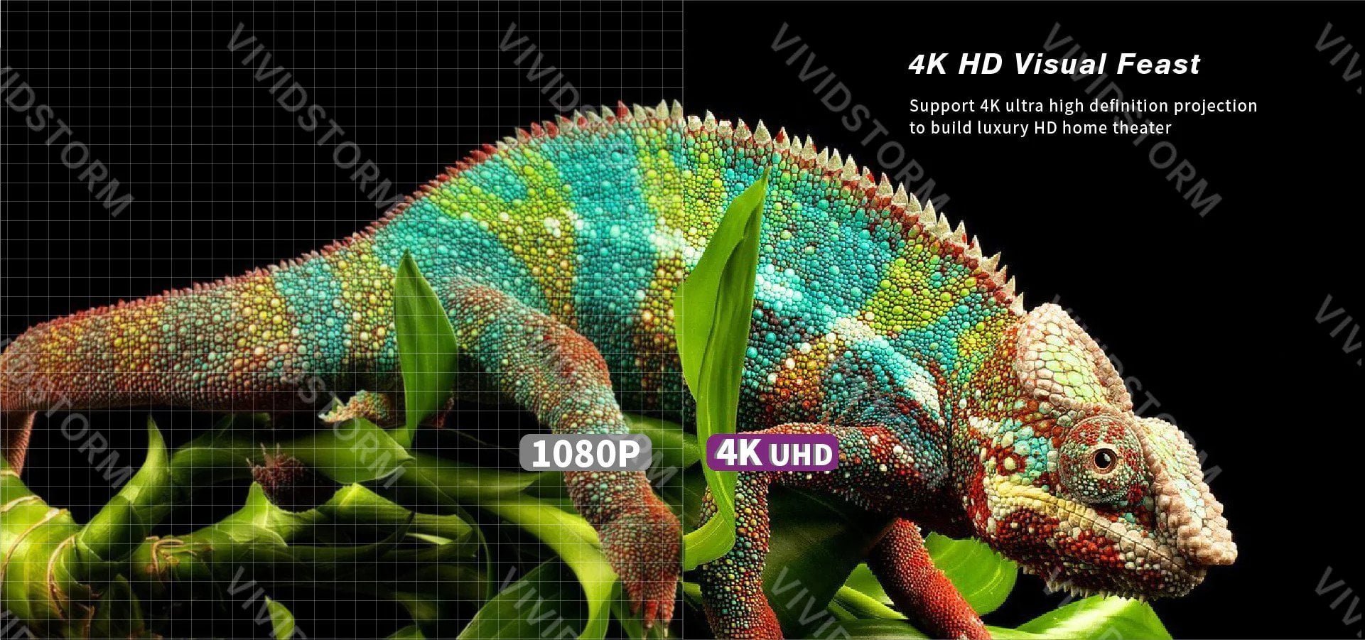 VIVIDSTORM PHANTOM Recessed In-Ceiling Motorized Tension UST ALR Projector Screen