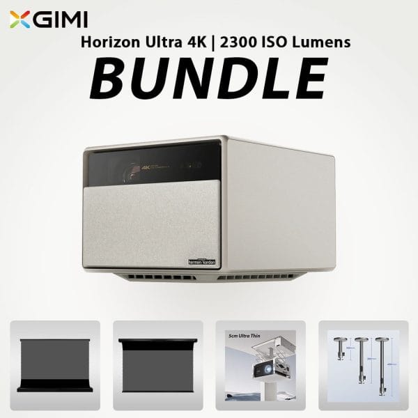 XGIMI HORIZON Ultra 4K Projector + VIVIDSTORM Motorised 4K ALR Screen Bundle Deal