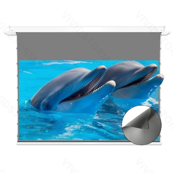 VIVIDSTORM Phantom Recessed In-Ceiling Motorised Tension Obsidian Long Throw ALR Projector Screen