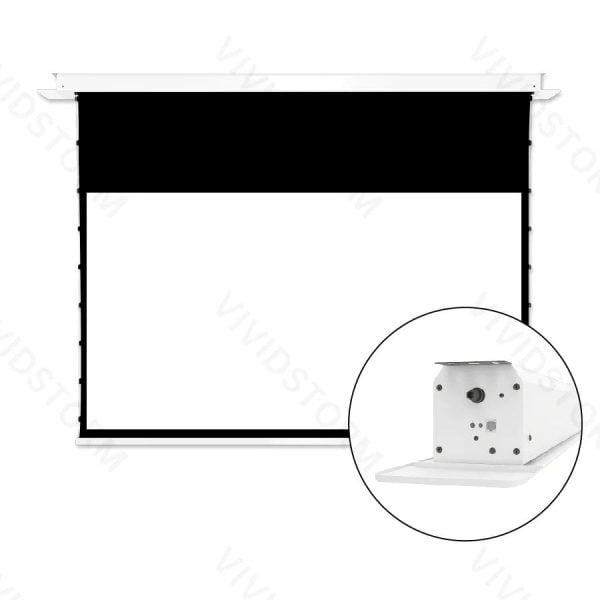 VIVIDSTORM PHANTOM Recessed In-Ceiling Motorized Tension White Cinema Projector Screen