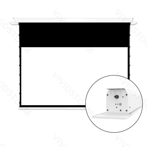 VIVIDSTORM PHANTOM Recessed In-Ceiling Motorized Tension White Cinema Projector Screen