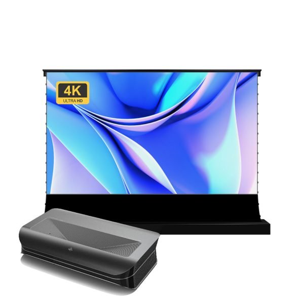 BUNDLE AWOL Vision 4K LTV-3000 Pro Triple Laser TV + VIVIDSTORM S Pro Motorized CLR/ALR Projector Screen Package Deal