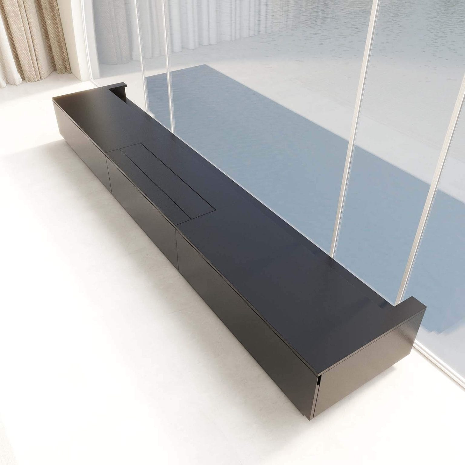 VIVIDSTORM Motorized Laser TV Cabinet Barcelona Mark III - Black, 100" inch