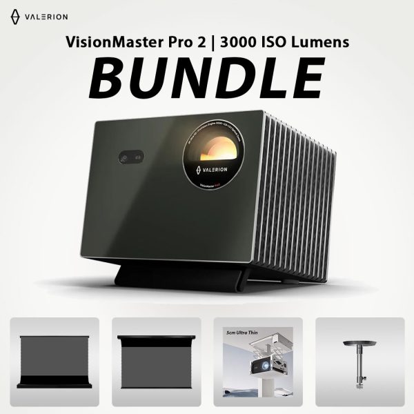 BUNDLE Valerion VisionMaster Pro 2 4K RGB Triple Laser Projector Home Theater Package Deal